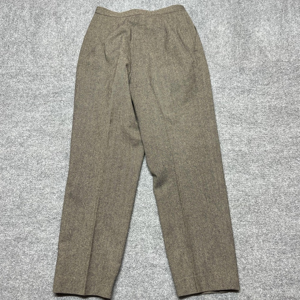 Pendleton Pants Womens 10 Brown Wool Herringbone Tweed Pleated Lined Dress Suit - Picture 3 of 10